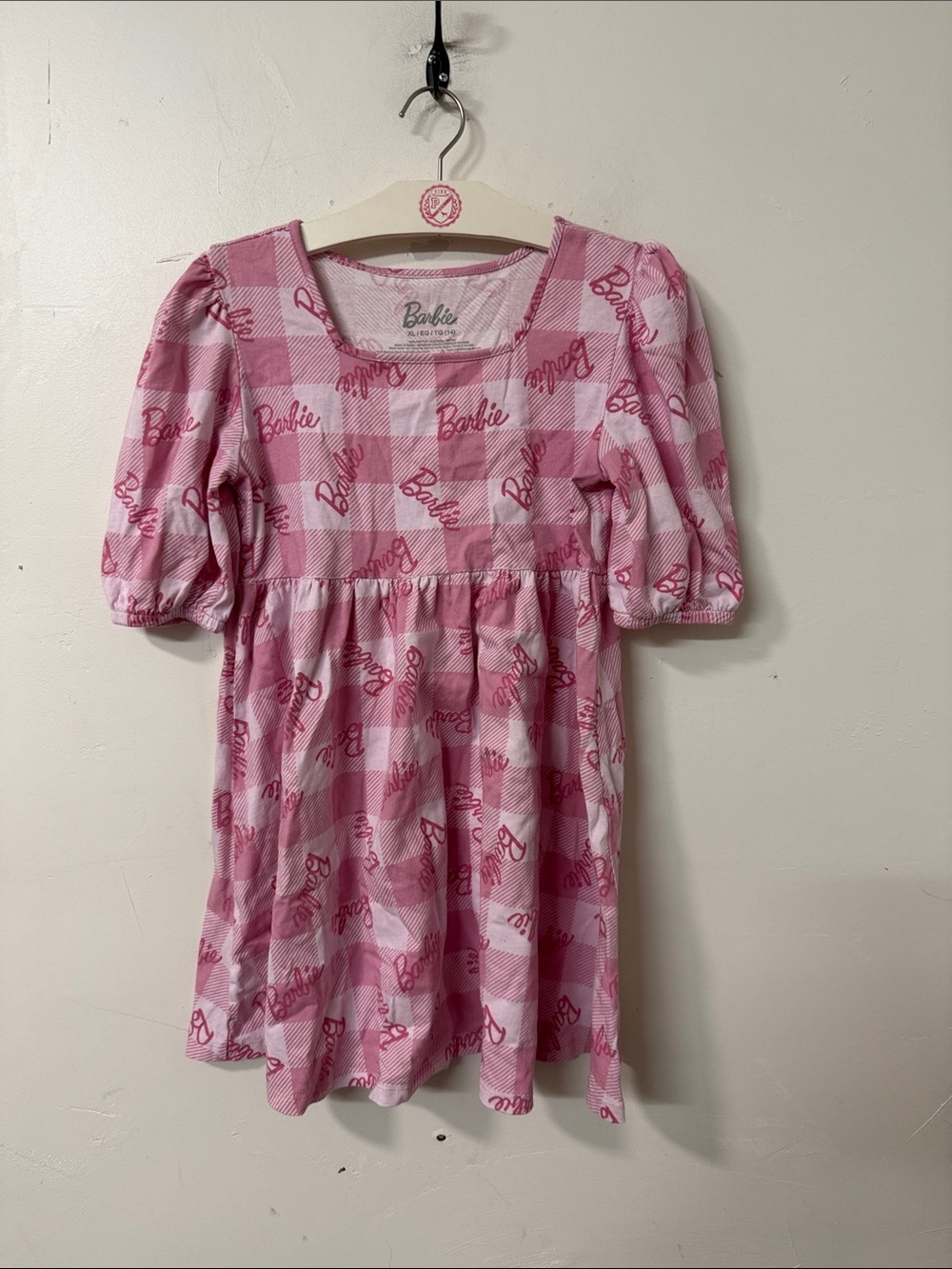 Barbie Pink Gingham Logo Dress